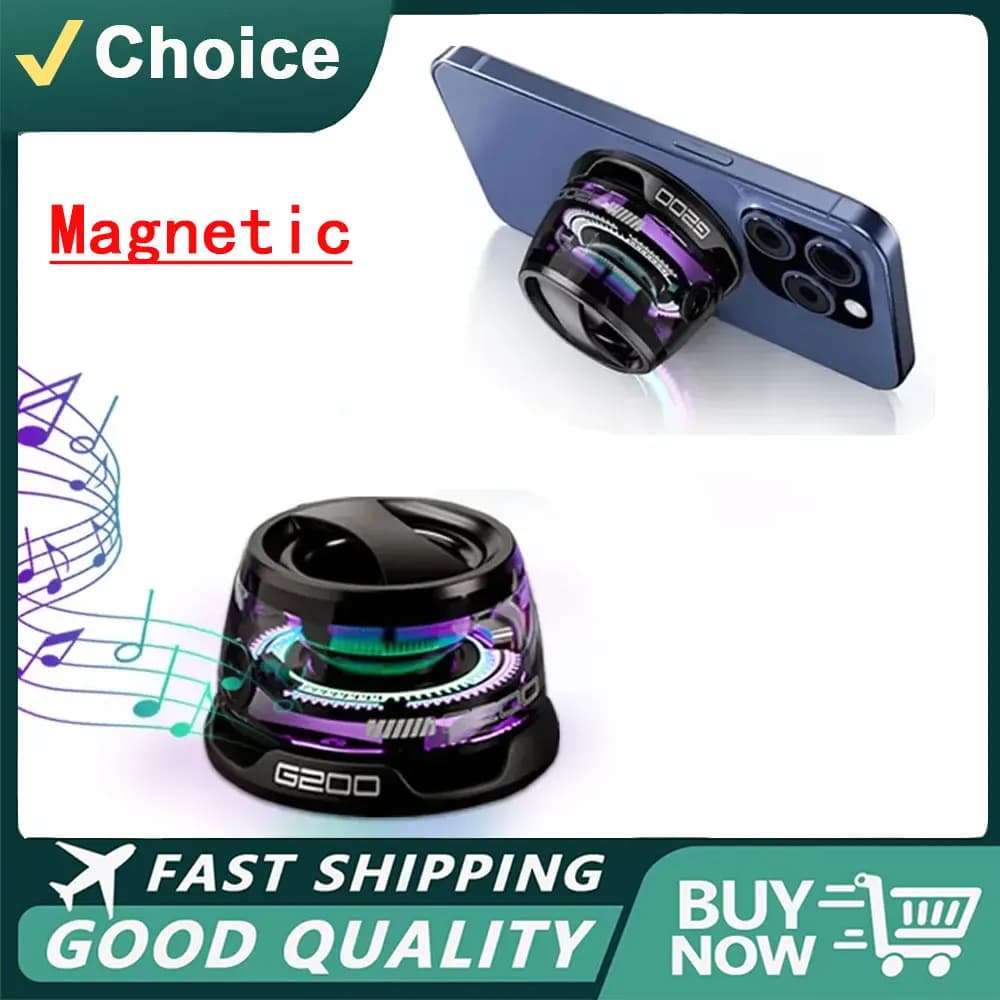 Altoparlante Bluetooth portatile G200 Illuminazione RGB Altoparlante magnetico BT5.3 Mini cassa di risonanza 7 ore di riproduzione Supporto per telefono Regalo di festa