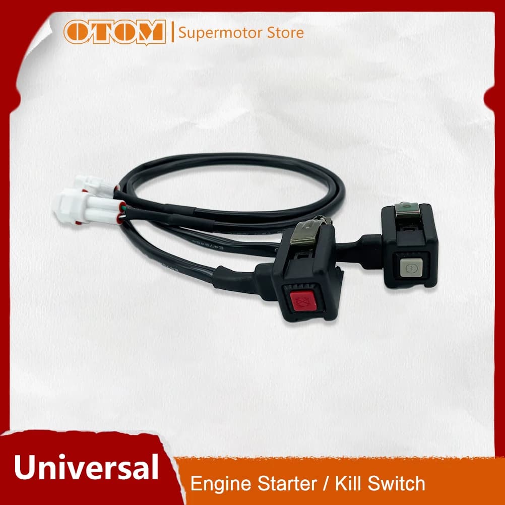 OTOM Motorcycle Engine Starter Kill Switch Handlebar Flameout connector ON OFF button universal light for HONDA KTM YZF KXF RMZ