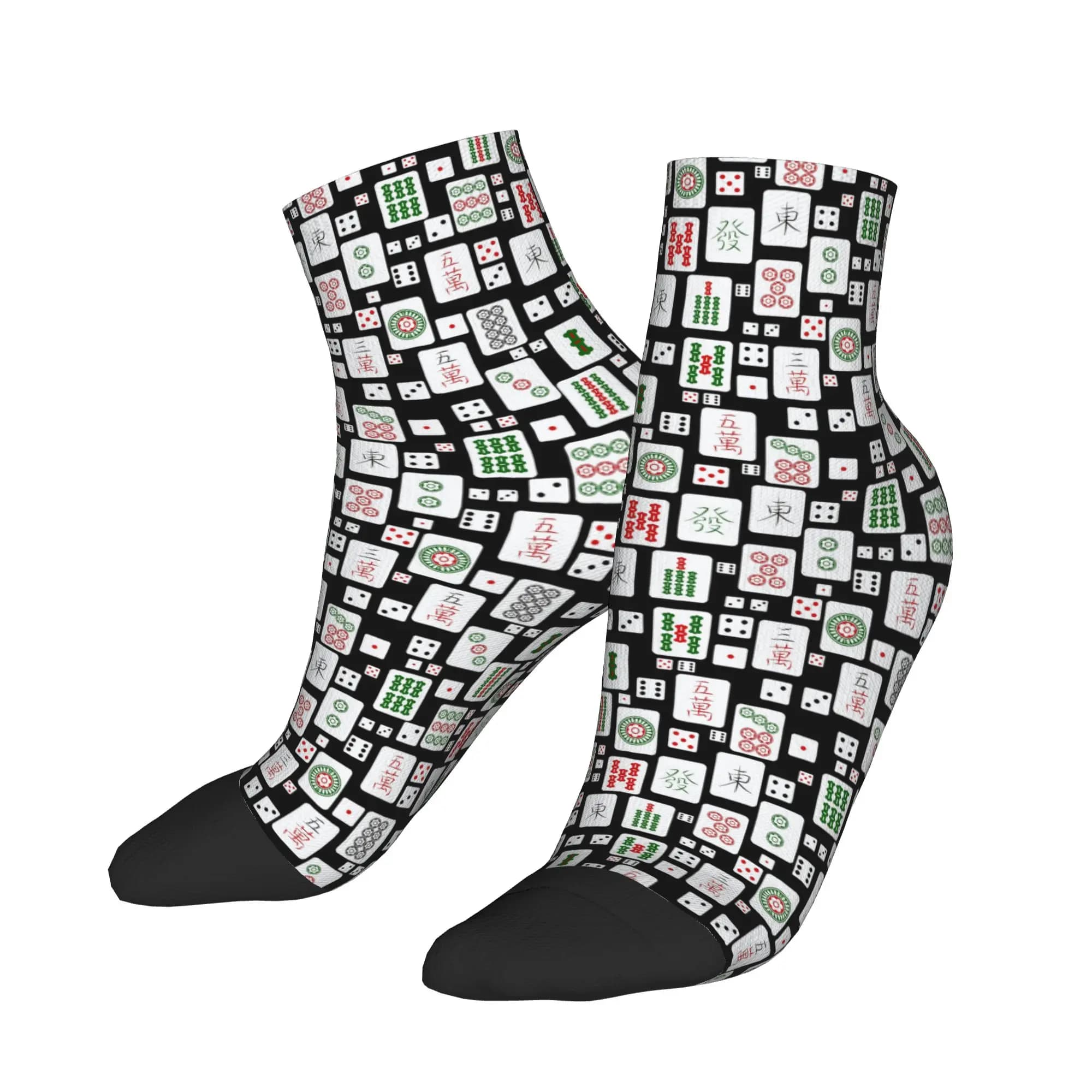 Calzini con motivi Mahjong e dadi, stile Harajuku, assorbenti, per tutte le stagioni, accessori regalo per uomo e donna
