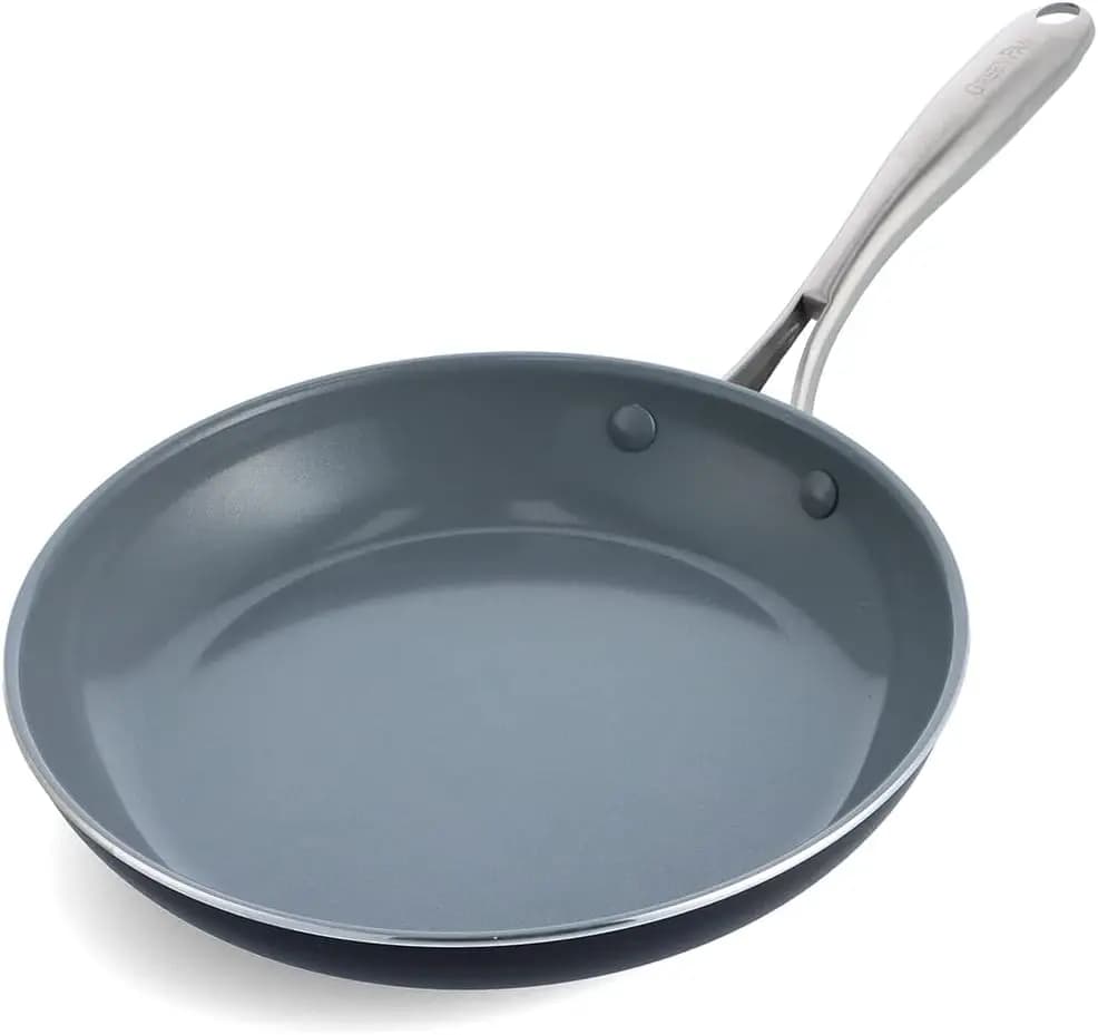 Stainless Steel Handle, 10" Frying Pan Skillet, Dishwasher Safe, Oven Safe, Swift Healthy Ceramic Nonstick, PFAS Free