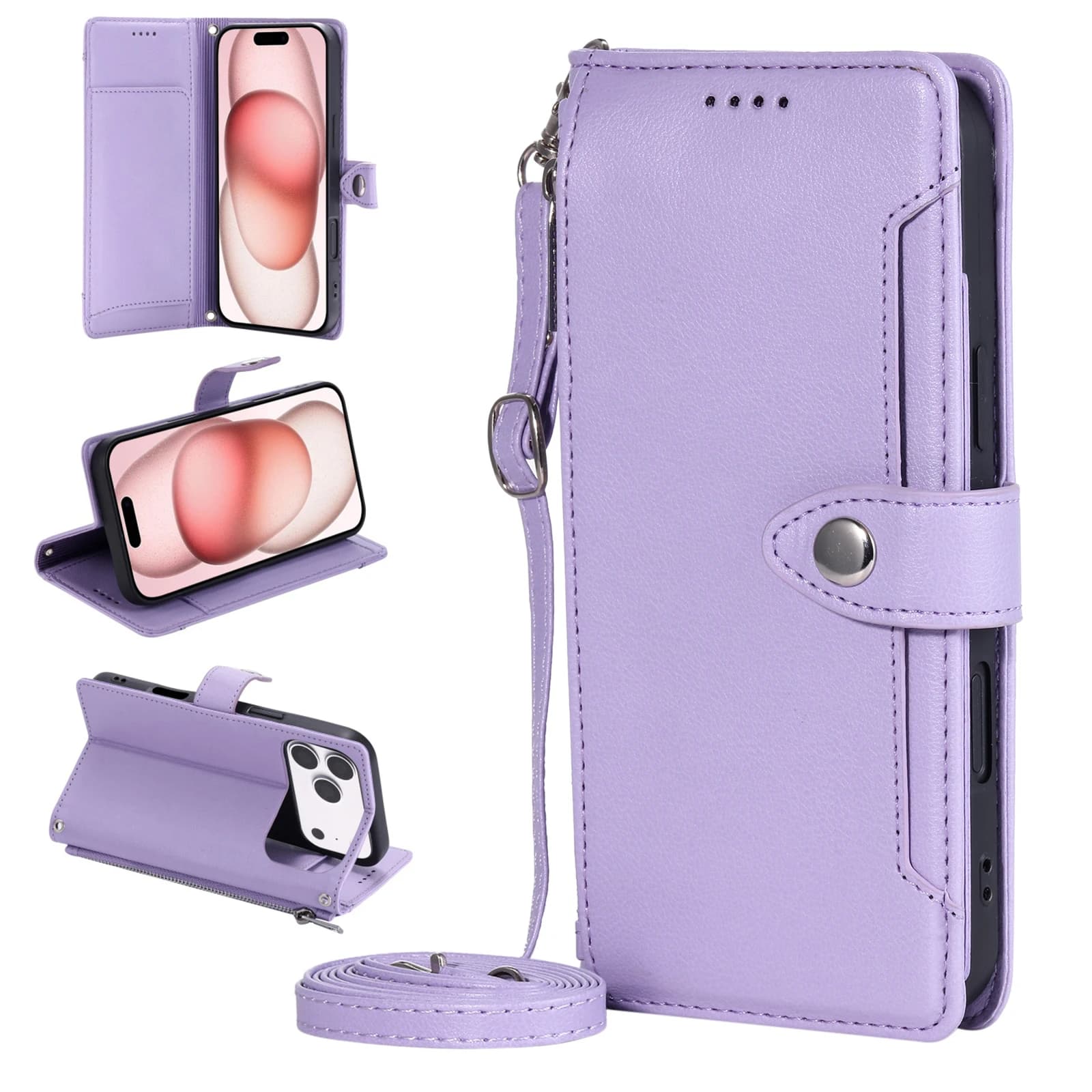 Mulit 6 Cards Crossbody Zipper Wallet Case For Xiaomi POCO X8 Pro Max X7 X5 X4 GT X3 NFC F6 F5 F4 F3 Lanyard Leather Flip Cover