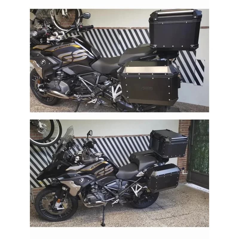 Robusto Bauletto Moto da 60 Litri, Impermeabile, in Alluminio, per Casco e Stoccaggio, Compatibile con Kawasaki