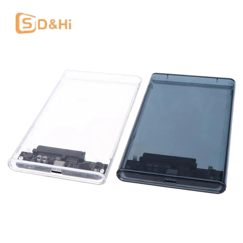 Custodia per disco rigido esterno USB Type-C da 2,5 pollici, da SATA a USB 5Gbps, trasparente, compatibile con PC e laptop