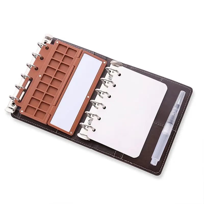 AT82-For Artists And Beginners Gift Set-A7 Portable Solid Watercolor Travel Sketchbook& Loose-Leaf Planner