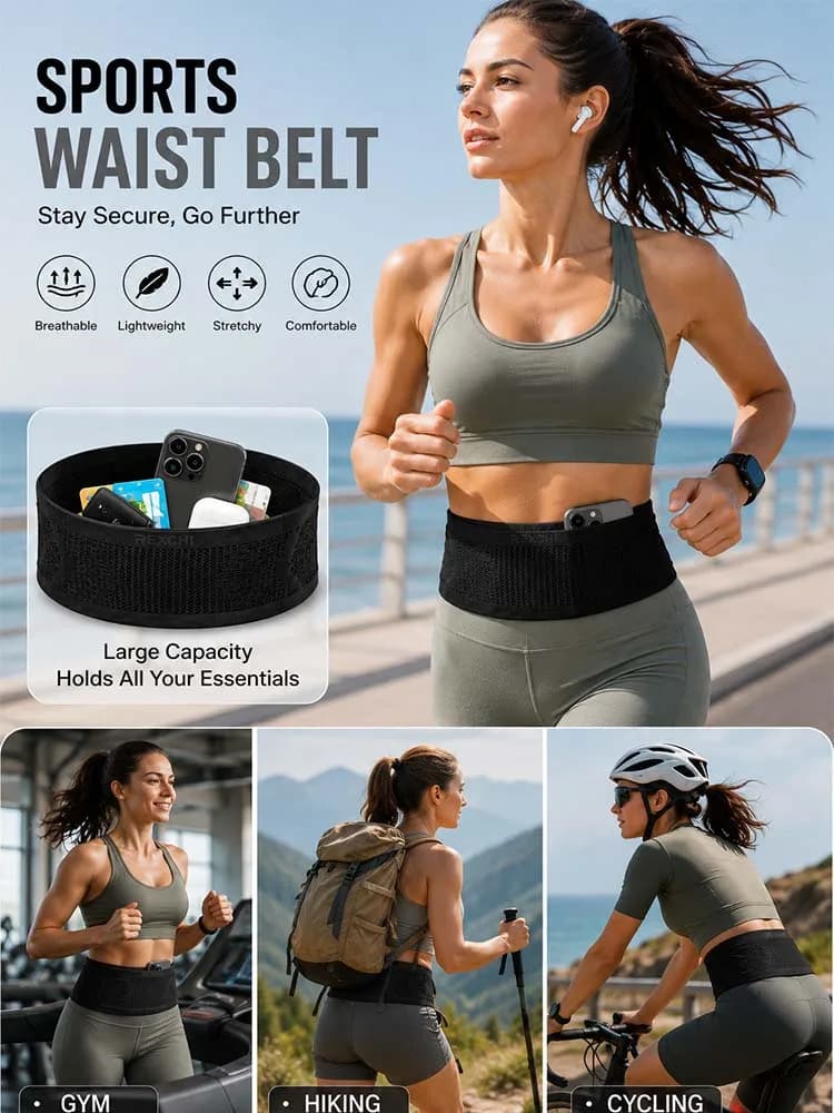 Cintura da Corsa Unisex Traspirante, Porta Telefono Sportivo Antiurto, Marsupio per Palestra, Ciclismo, Escursionismo