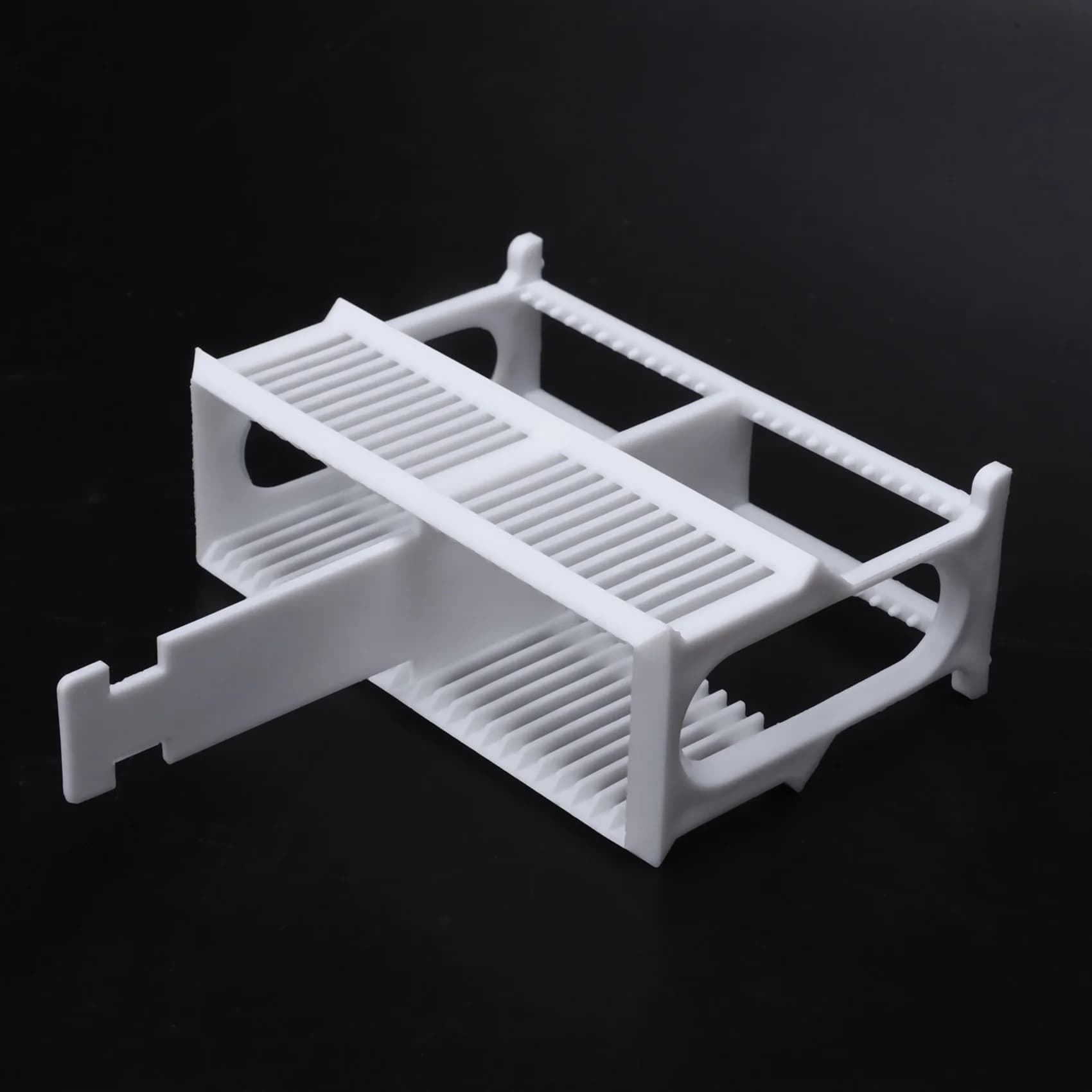 Set AB11-2 in 1 Bianco con 48 Vetrini per Microscopio e Rack per Colorazione