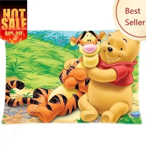 Federa per cuscino Winnie The Pooh Tigger, federa per cuscino con cartoni animati Disney, decorazione morbida per divano letto, regali per feste, regali per ragazzi e ragazze, fodera per cuscino personalizzata