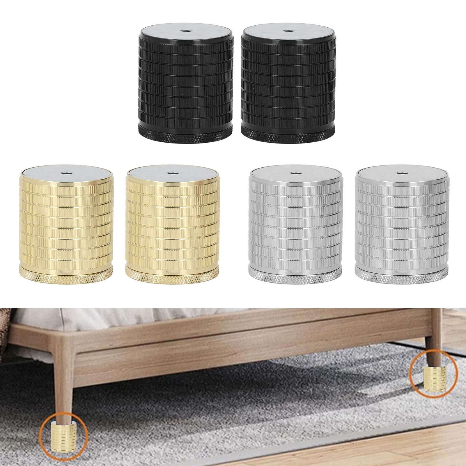 Rialzi per gambe da tavolo Supporto per sedia per divano 43-75 mm Rialzi per gambe da tavolo regolabili in altezza regolabili Rialzi per gambe per sedie