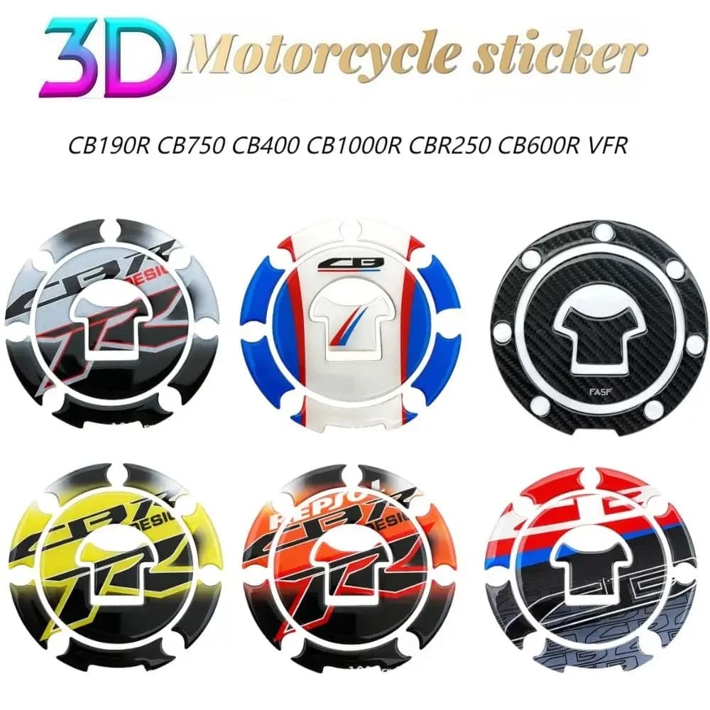 3D Carbon Brazing Oil Tank Cover Wall decal for Honda CB190R CB750 CB400 CB1000R CBR250 CB600R VF Protective fuel tank cap sticker