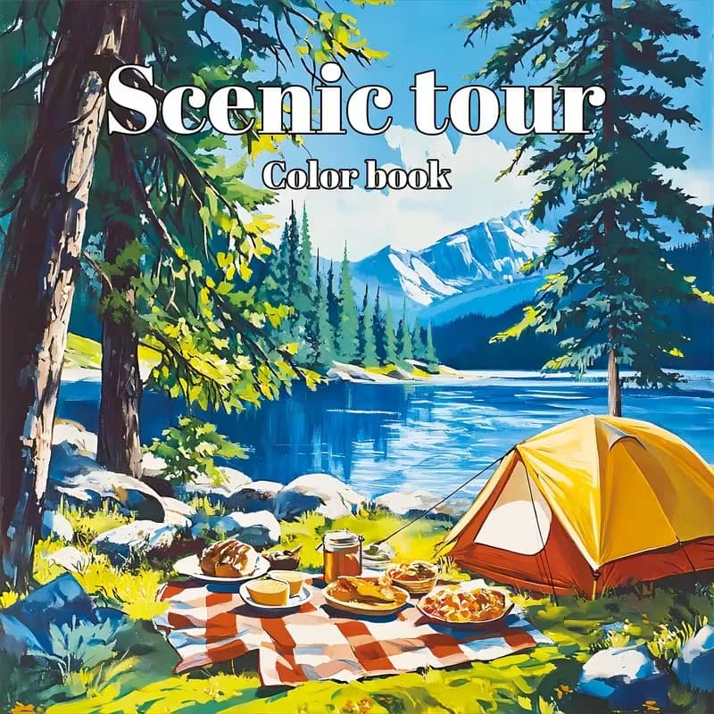 Scenic Journey Coloring Book Thick Paper Graffiti Tracing Sketch Art Notebook Hot Cross-border