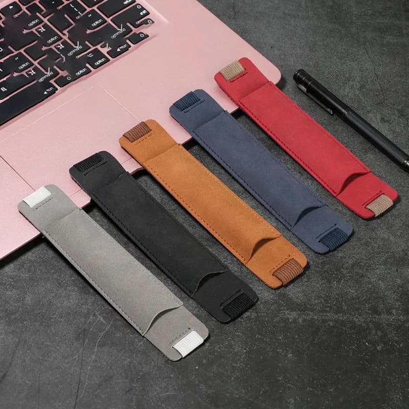 1 pz 8-1.5 pollici regolabile elastico portapenne fascia portapenne in pelle PU custodia per penna elastico portapenne per notebook staccabile