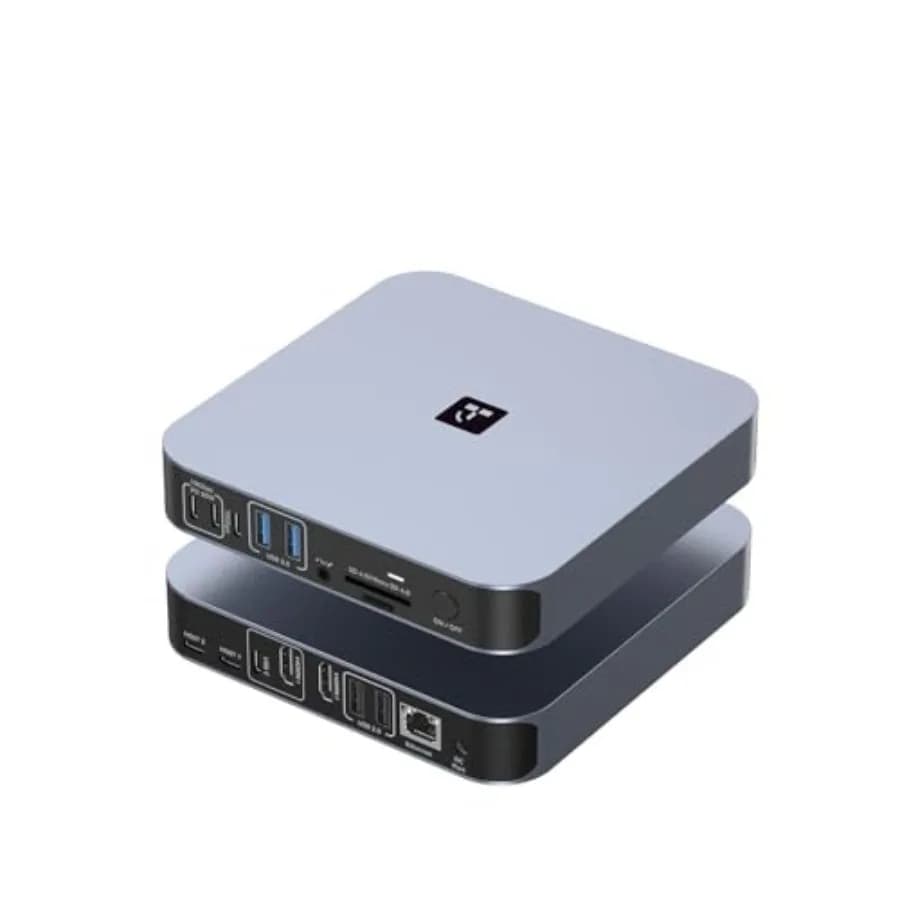 Docking Station per MacBook Pro/Air M5/M4 Pro/Max: Alluminio, Grigio Spazio, 18-in-2 con Doppia HDMI 4K@60Hz/USB-C, 150W PD, 10Gbps