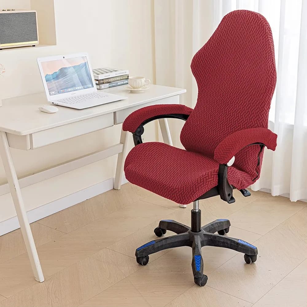 1 set di fodere per sedie elastiche elastiche antipolvere con copertura per braccioli fodere per sedie da gioco jacquard in pile universale