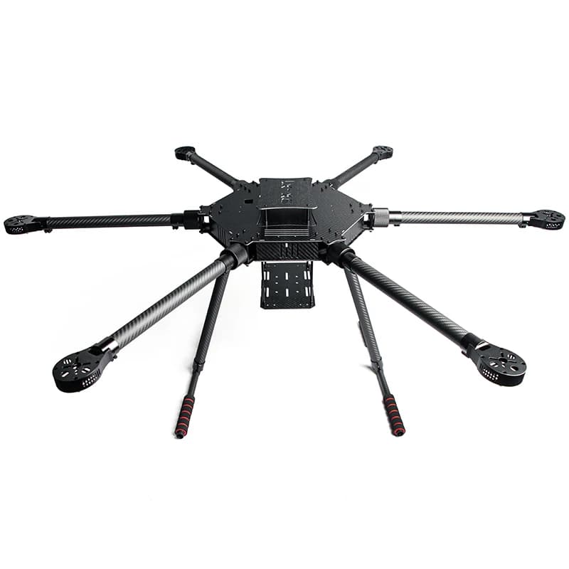 Flyroun LXX6 TL6X003 6 aixs Full Carbon Fiber Umbrella Folding 6-axis Hexacopter Frame Kit with Carbon Fiber Landing Skid