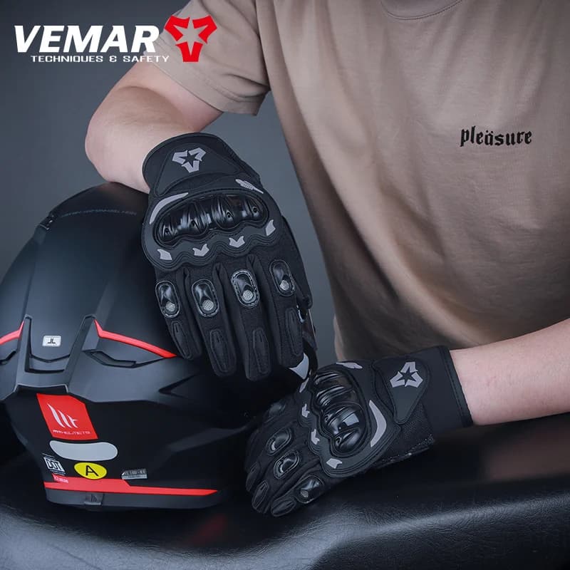 VEMAR Men Women Summer Moto Gloves Anti-slip Anti-Fall Commuter Gear Touchscreen Motorcycle Gloves