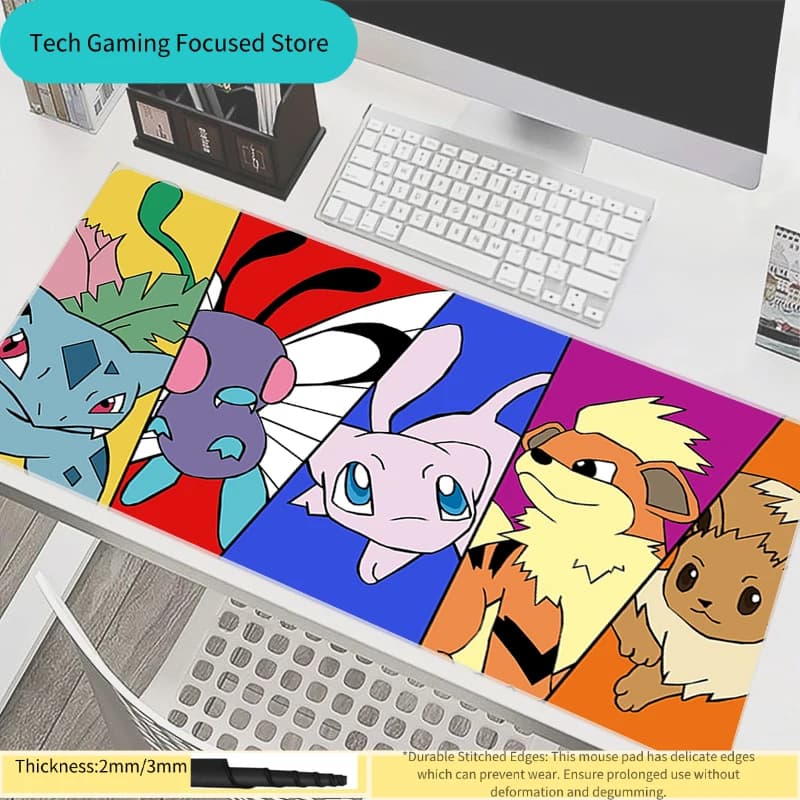 Tappetino per mouse Pokemon Bulbasaur Tappetino per tastiera da gioco di grandi dimensioni Tappetino per mouse da scrivania in gomma Tappetino per mouse in gomma Tapis Souris Gaming Notbook PC Mousepad