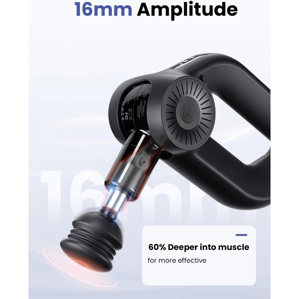 Pistola per Massaggio Muscolare Profondo D6 Pro, Amplitude 16mm, Forza di Compressione 85lbs, Approvata FSA HSA, Massaggiatore per Atleti