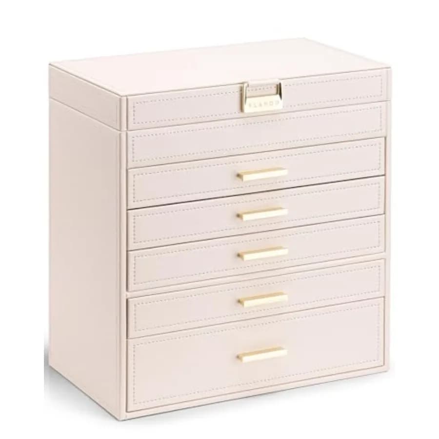 Portagioie a 6 Livelli - Organizzatore per Gioielli, Scatola Portagioie per Cassetti, per Collane, Anelli, Bracciali e Orologi, Regalo di Compleanno
