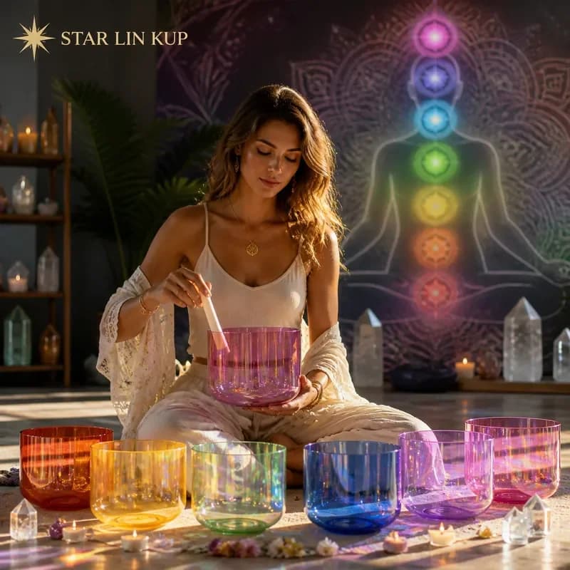 STAR LIN KUP Rose Quartz Crystal Singing Bowl for Yoga Meditation Sound Healing Chakra Balance High Quality Alchemy