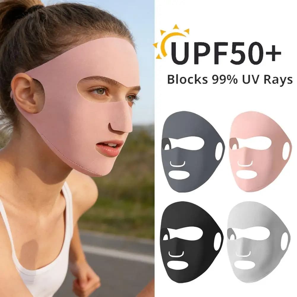 Maschera Solare Integrale da Donna, Protezione UV Estiva, Design Sottile in Seta Ghiaccio, Traspirante e Leggera, Nuovo Stile