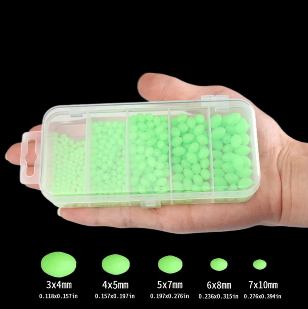 375 Pz/set Notte Luminoso Pesca Perline Dure Vermi Morbidi Glow Mare Richiamo di Pesca Esca Galleggiante Galleggiante Attrezzatura Da Pesca Accessori