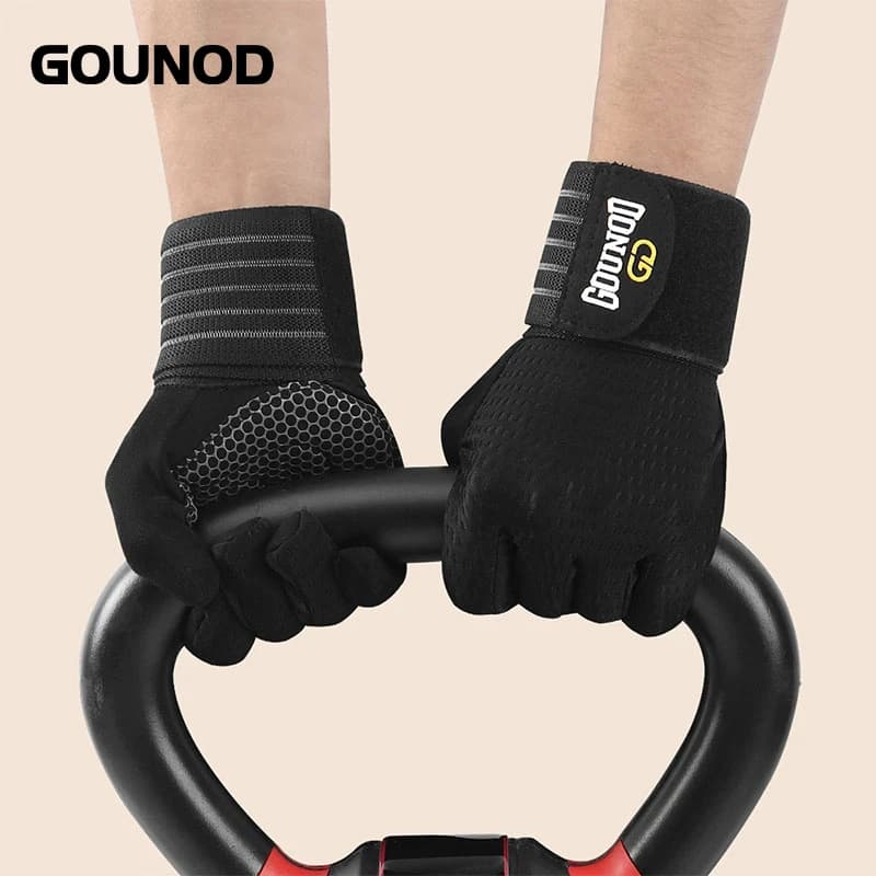 2PC/1PAIR GOUNOD Full finger Fitness Glove Sports Breathable Bracelets Wear Resistant Barbell Equipment Iron for weight lifting