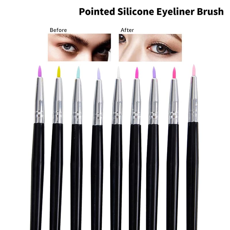 Pennelli per trucco in silicone Eyeliner Strumenti per trucco Nail Art Pennello per unghie fai da te Pennello per il viso Pennello per trucco di bellezza