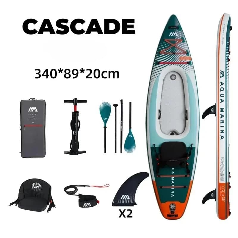 AQUA MARINA CASCADE TANDEM one two person inflatable stand up paddle board kayak boat dinghy raft SUP board 2 in 1