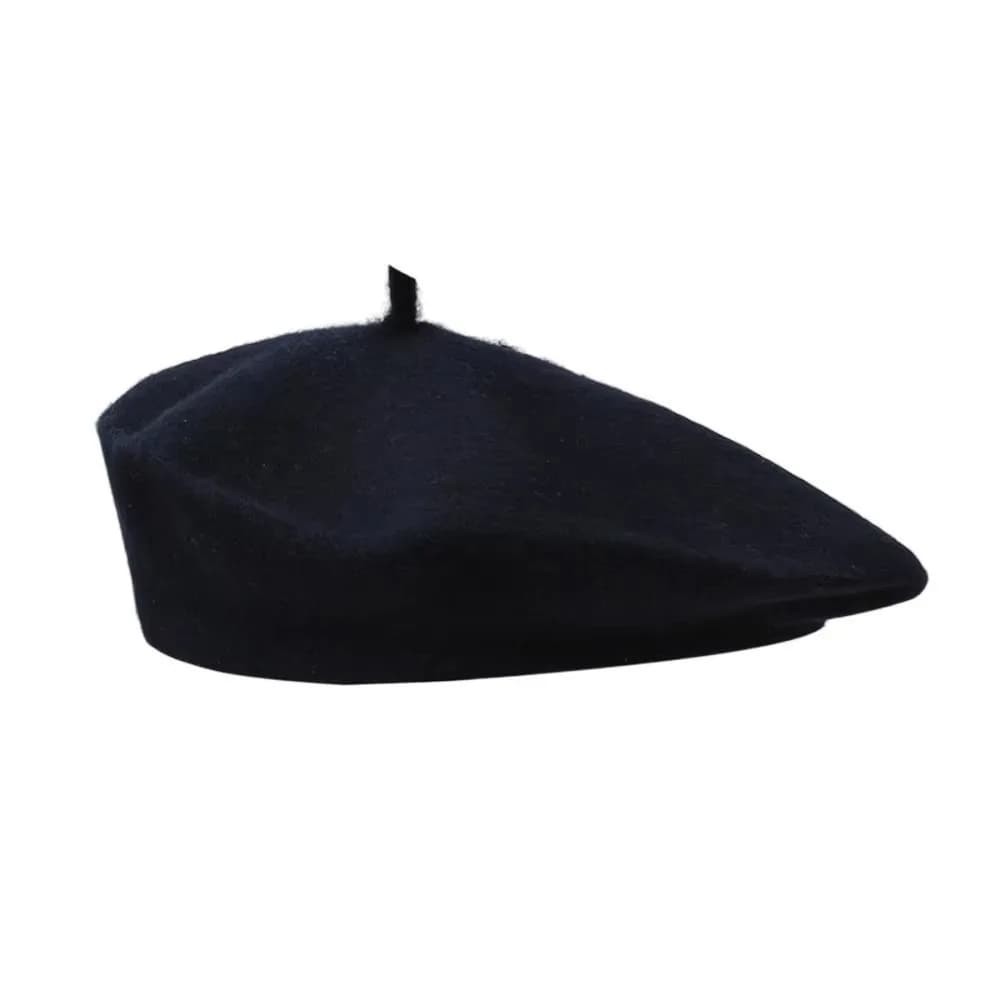 Retro Solid Color Beret Hat Soft Knitted Wool Painter Hat Korean Style Y2K Beanie Cap Daily Outfit