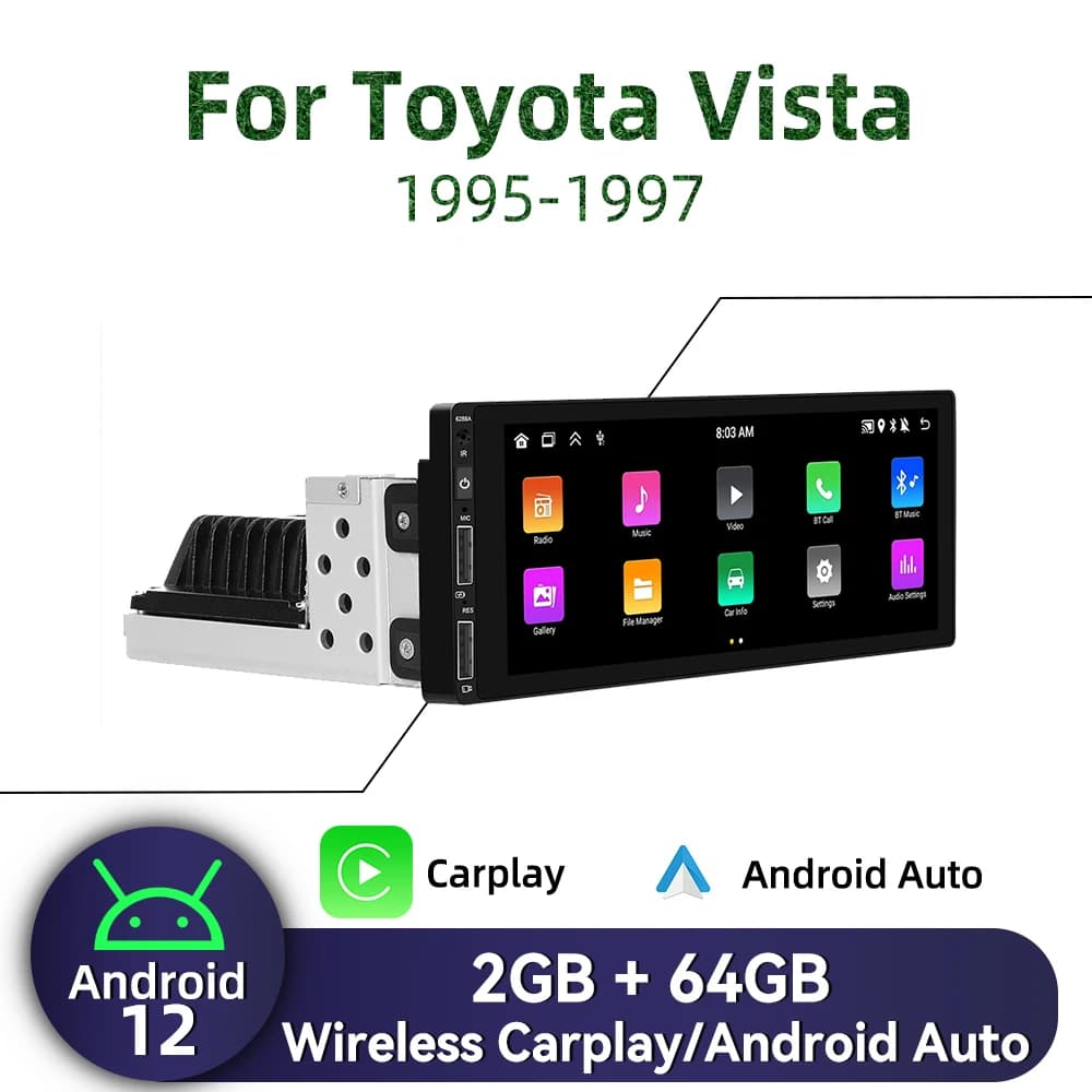 1 Din Android Radio for Toyota Vista 1995-1997 Carplay Autoradio Android Auto Stereo Car Multimedia Head Unit GPS Navigation