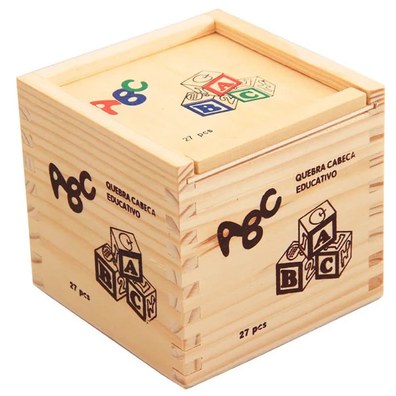 A63T-27 Pezzi Blocchi di Legno con Lettere dell'Alfabeto per Bambini, Blocchi Impilabili per Costruzioni, Gioco Educativo per la Prima Infanzia