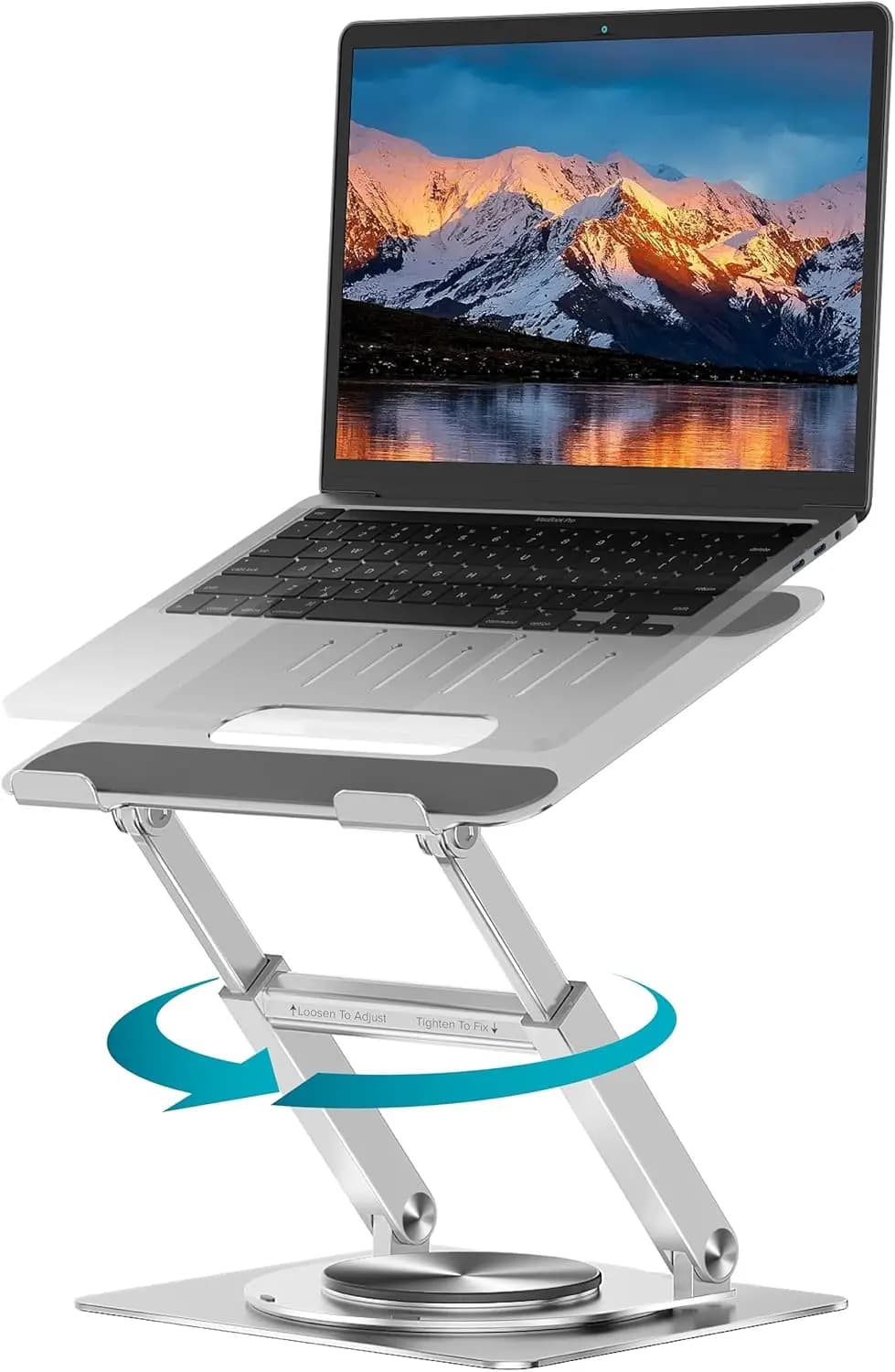 Supporto per laptop ergonomico girevole a 360° con altezza regolabile per laptop da 10-17 pollici - Convertitore da scrivania portatile