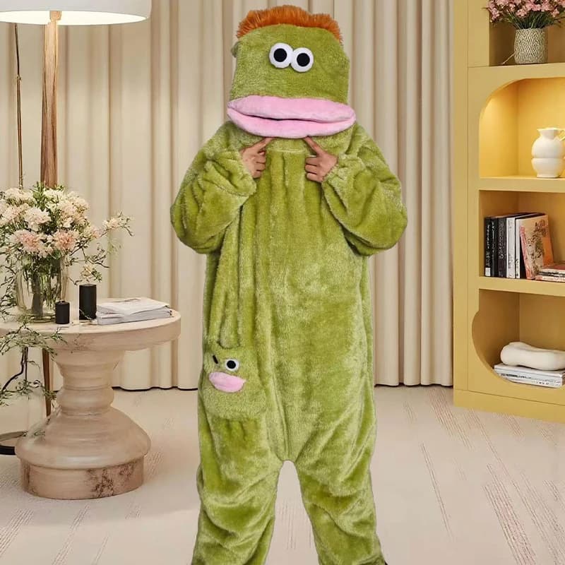 Fun whole pyjamas theme Monster with big mouths, for couple, autumn winter, warm and comfortable, for home and sleep