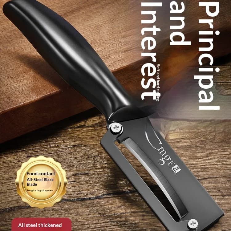 Titanium-coated fruit peeling knife, kitchen multi-functional scraping knife, sugarcane and potato peeling knife, peeling tool