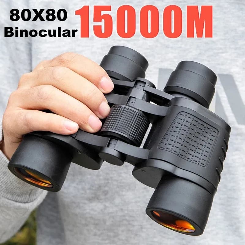 Binocolo professionale 80X80 a lungo raggio 15000m, telescopio HD con visione notturna in condizioni di scarsa illuminazione per caccia, campeggio, escursionismo, viaggi e sport