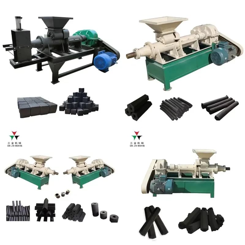 2026 CE Automatic Chacoal Making Machine Coal Briquette Extruder Machine Stick Rod Cube Hexagonal Shredded Charcoal Press