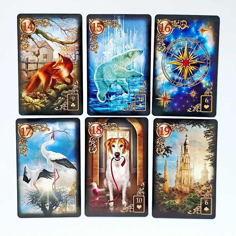 9*6 cm 36 pezzi di carte Lenormand stampate su cartoncino a doppia rilievo da 350 g/m2 dorato Reverie Lenormand Deck
