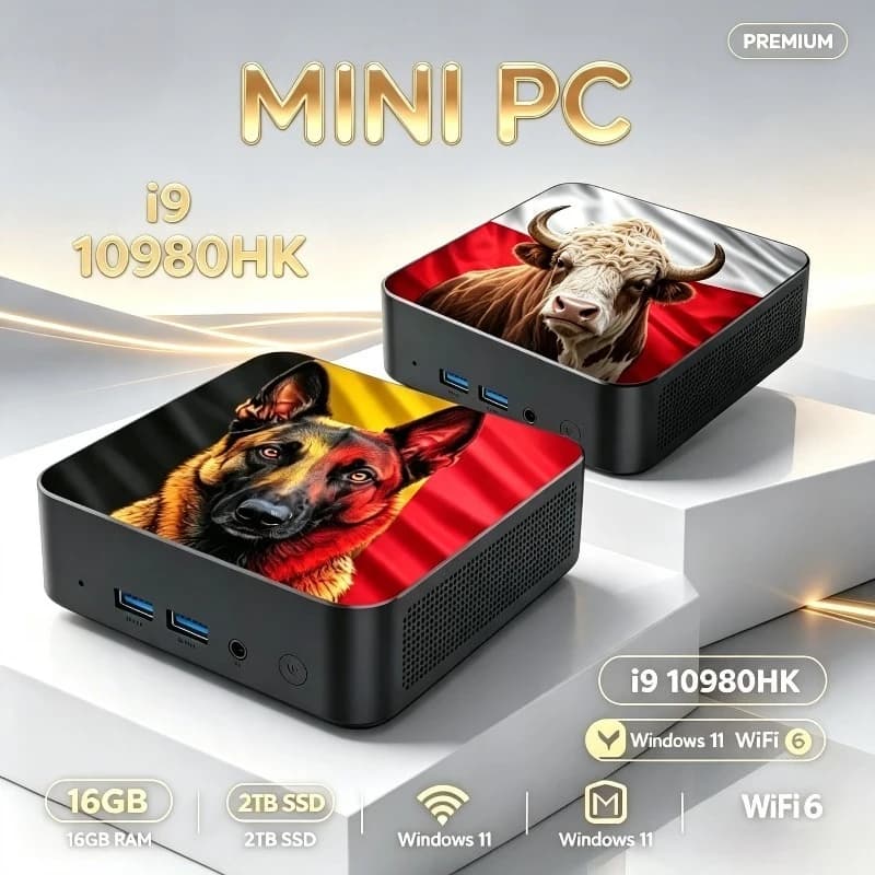 Mini PC Powerful Intel Core i9 10980HK Windows 11 16GB RAM DDR4 1TB 2TB SSD WIFI 6 BT5.2 4K HD Desktop Computer Gaming Pc Gamer