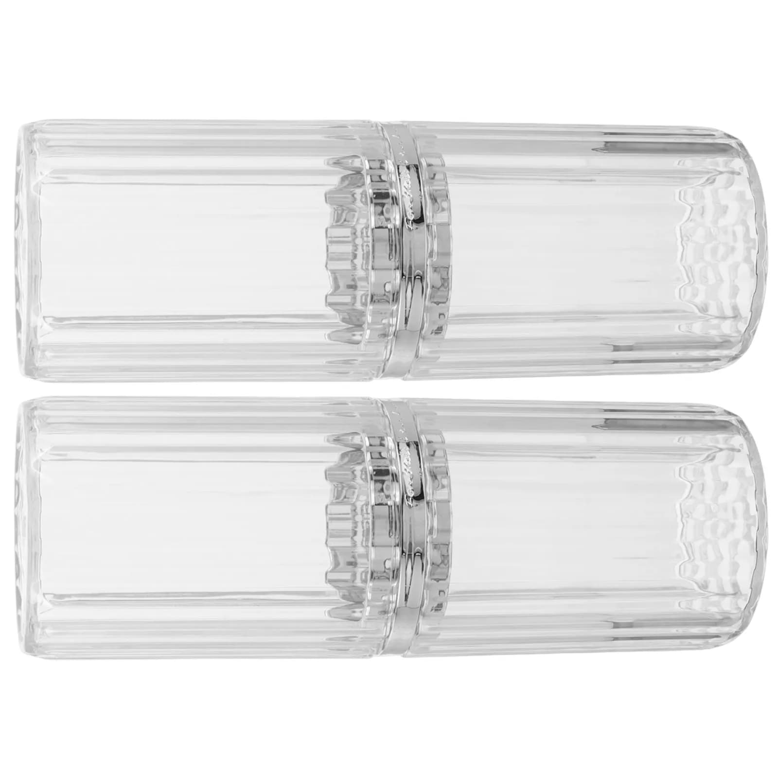 Set da 2 Porta Spazzolini da Viaggio, Contenitore Trasparente Portatile per Dentifricio, Ideale per Viaggi d'Affari, Campeggio, Scuola