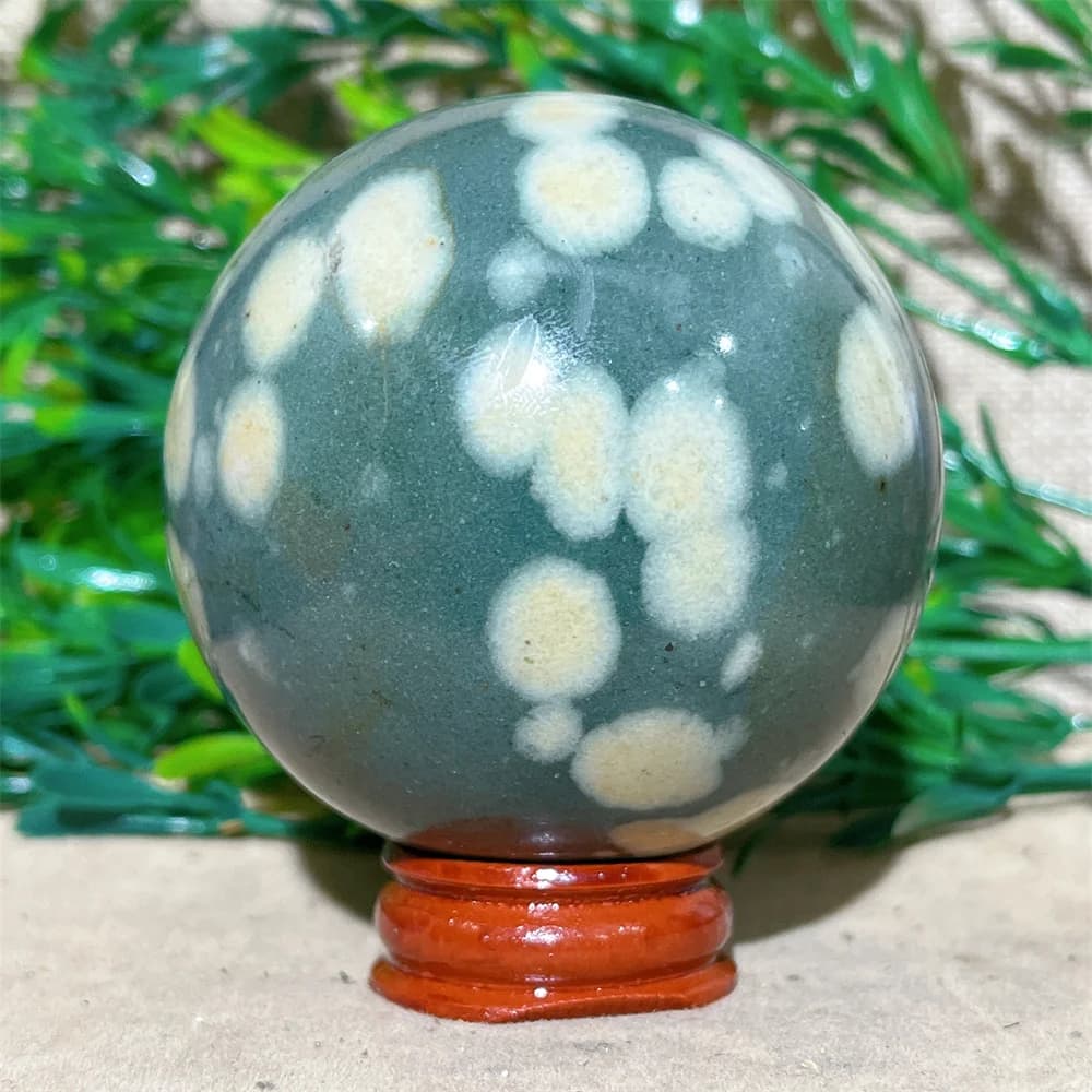 Cristallo naturale verde Sika cervo pietra palla decorazione della casa quarzo minerale pietre preziose minerali sfera spirituale + supporto