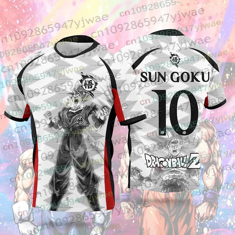 Maglia da Calcio Anime Giapponese Goku 2026 Dragon Ball Uomo/Donna Oversize T-shirt Estiva Asciugatura Rapida Sportiva Traspirante Cosplay