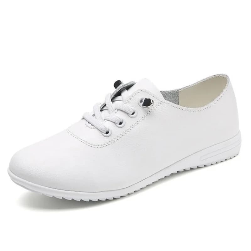 Women's real leather moccasins, soft moccasins, comfortable with laces