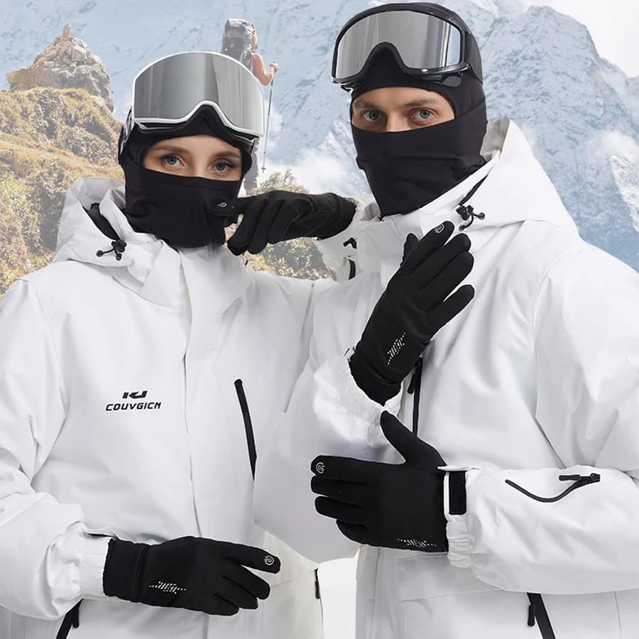 Guanti invernali da uomo Guanti freddi antivento impermeabili Snowboard Motociclismo Guida Guanto caldo con cerniera touchscreen