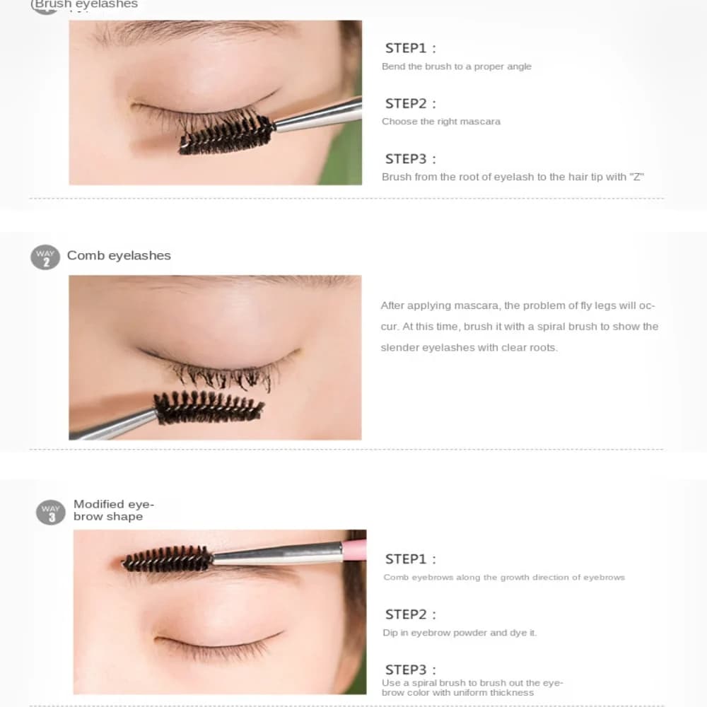Spazzola per Mascara Regolabile con Cappuccio e Tubo Trasparente, Spazzola per Ciglia Creativa con Denti a Spirale, Spazzola per Mascara Rotonda per Donne