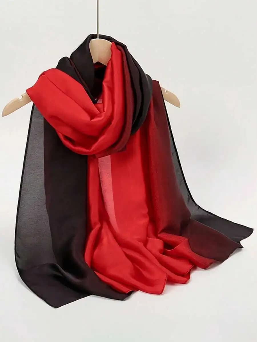 Elegante sciarpa in chiffon sfumato, leggera e traspirante, per donna, per uso quotidiano, feste e viaggi
