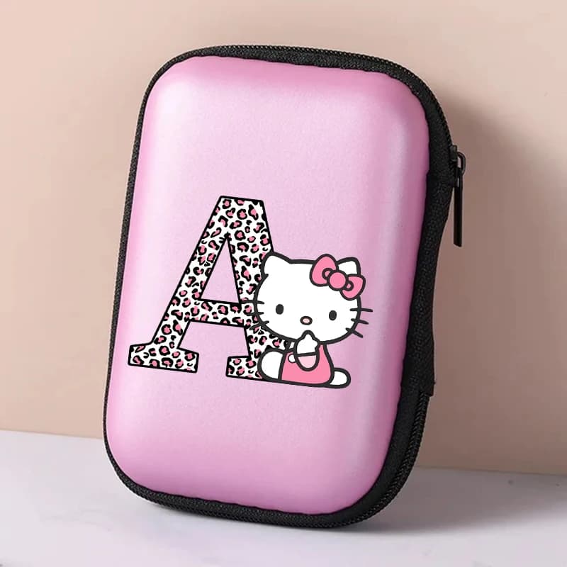 Borsa porta cavi dati Sanrio HelloKitty, graziosa custodia per schede, organizer per caricabatterie, borsa portaoggetti da viaggio, custodie protettive portatili, idea regalo