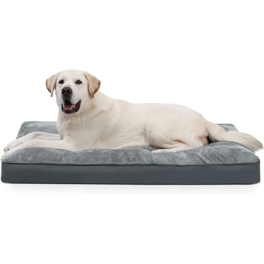 Cuccia per Cani Impermeabile Deluxe in Peluche con Rivestimento Rimovibile e Lavabile, Fondo Antiscivolo, Materasso per Animali Domestici di Taglia Grande e Media