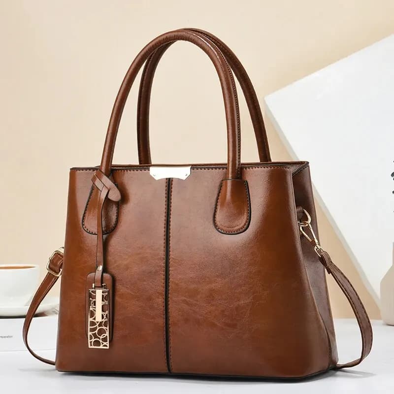 Retro Solid Color Handbags For Women, Elegant PU Leather Crossbody Bag, Trendy Office & Work Purses