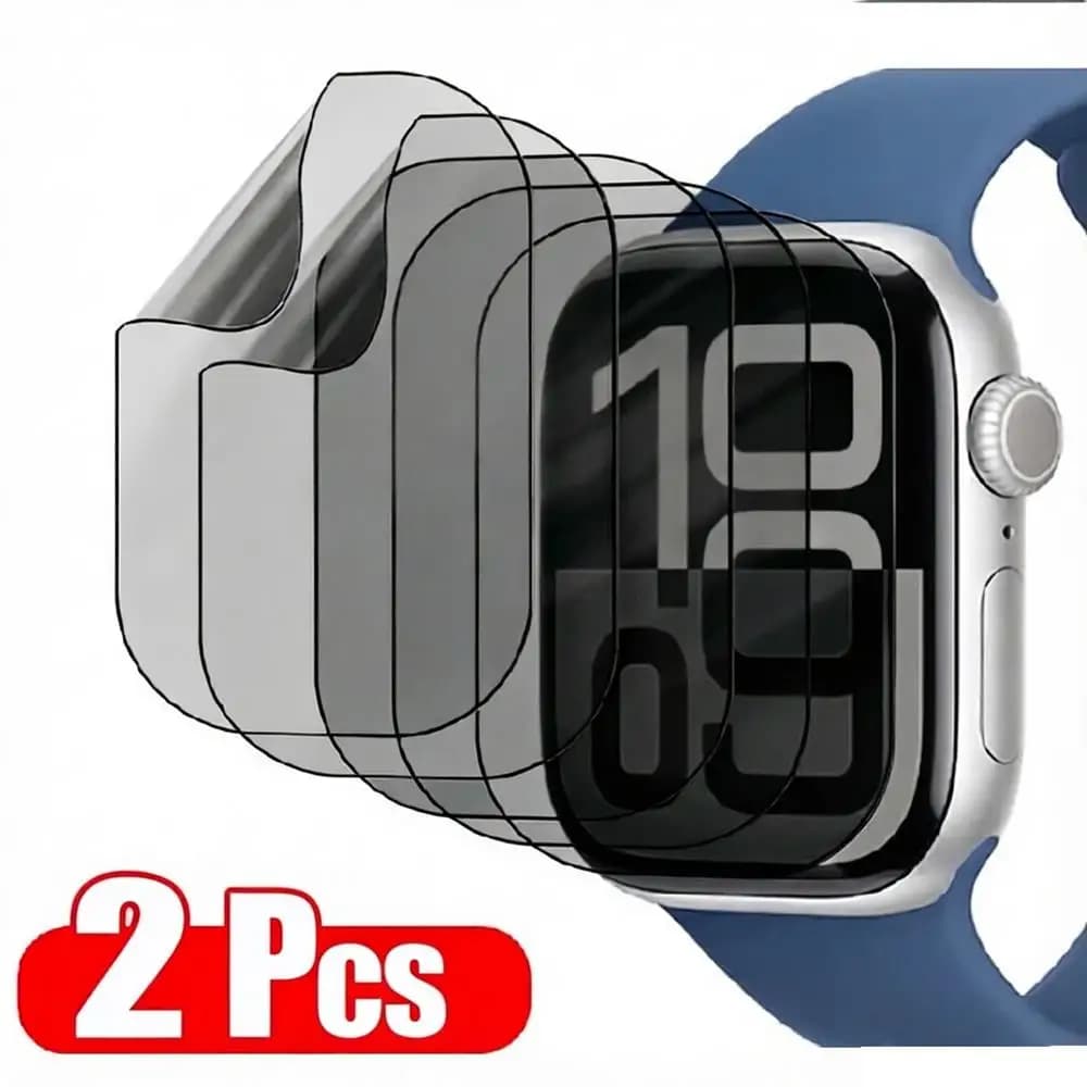 Pellicola idrogel per la privacy da 2 pezzi per Apple Watch 9 8 7 6 SE 5 44mm 40mm 41mm 45mm 42mm 38mm Protezione schermo anti-spia iWatch Ultra