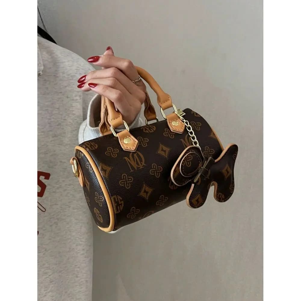 Fashion Womens Handbag, New Multifunctional Round Zipper Shoulder Crossbody Bag, Suede PU Leather Boston Bag, Perfect Match For